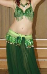 Brušné tance - zelený kostým